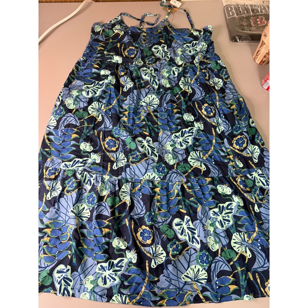 Patagonia Tidal Threads Dress Tropiclimb New Navy Floral Lyocell XL 58450 NEW